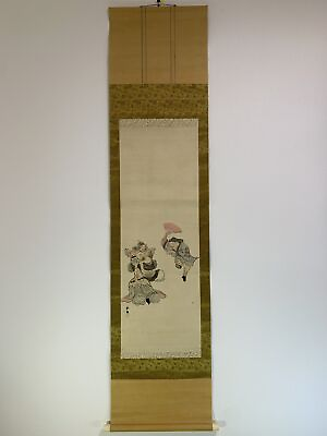#ad HANGING SCROLL JAPANESE ART Painting kakejiku Vintage Hand Paint PICTURE #945 $38.99
