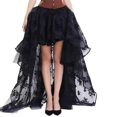 #ad Women Gothic Sexy Black Skirts Mesh Goth Skirt Ladies Party Halloween Clothing $30.08