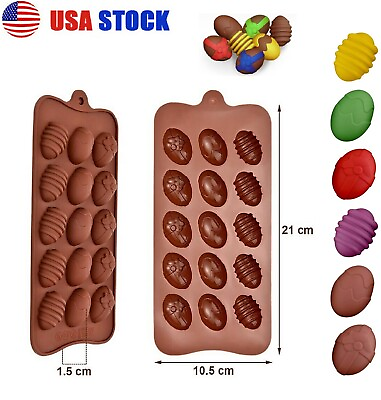 #ad Easter Egg Silicone Egg Molds for Chocolate Candy Cookie Baking Jelly Mould USA $7.26