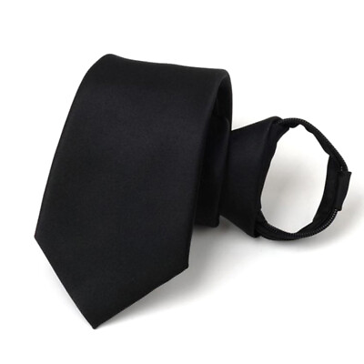 #ad Black Clip On Men Tie Security Ties For Men Women Unisex Tie Clothing Neck ji C $2.16