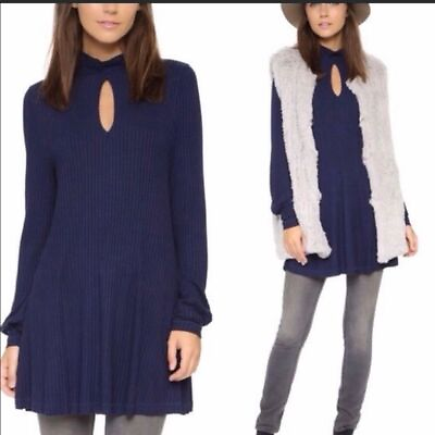 #ad Anthro Free People We the Free Navy Blue Copa Banana Tunic S $32.00