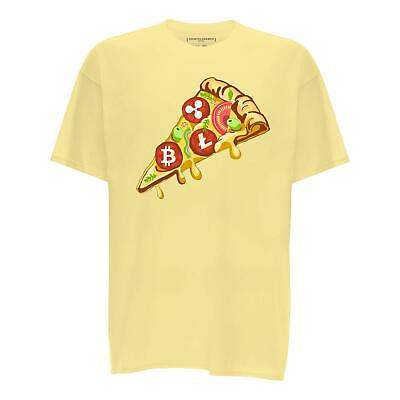 #ad Cointelegraph Crypto Pizza T Shirt Unisex Cryptocurrency Blockchain Yellow $15.00