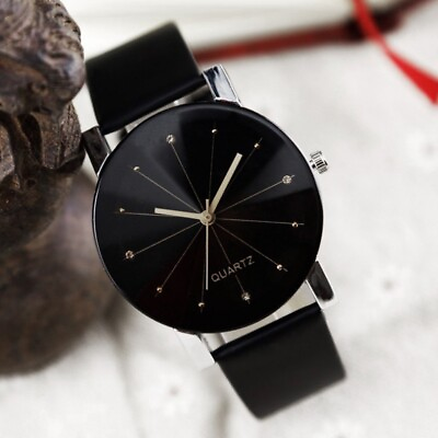 #ad Line Ladies Fashion Analog Men Leather Watch Watches Wrist Women Strap Quartz $8.30