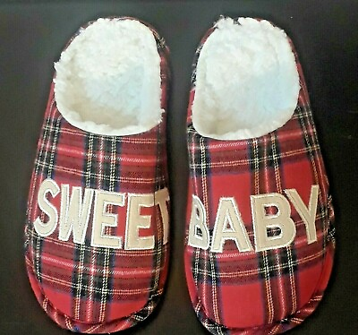 #ad Girls Slipper Kids Sweet Baby Fuzzy Buffalo Tartan Plaid Clog Slipper Small US 6 $6.80