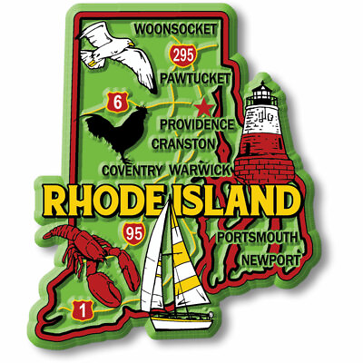 #ad #ad Rhode Island Colorful State Magnet by Classic Magnets 2.8quot; x 3.3quot; $7.99