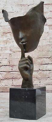 #ad Signed Salvador Dali Abstract Girl Hush Up Bronze Sculpture Modern Art Figurine $174.50