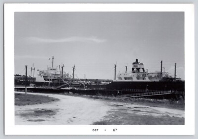 #ad Ship Photo Atlantic Refining Cargo Ship 1967 x2 Vintage Shipping Gas Oil $10.00