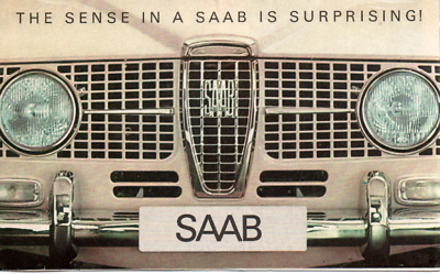 #ad 1964 Saab Showroom Advertising Sales Folder Brochure RARE Awesome 2A $39.55