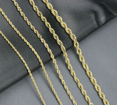 #ad #ad Stainless Steel Twisted Rope Chain Gold Plated Necklace Men Women $7.09