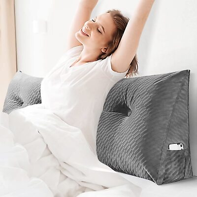 #ad Large Headboard Pillow Triangular Full Wedge Pillow for Headboard Cushion He... $103.16