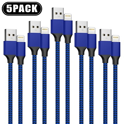 #ad 5 Pack 10FT 6FT 3FT Charger For iPhone 14 13 12 11 X 8 Plus Cable Cord Charging $7.99