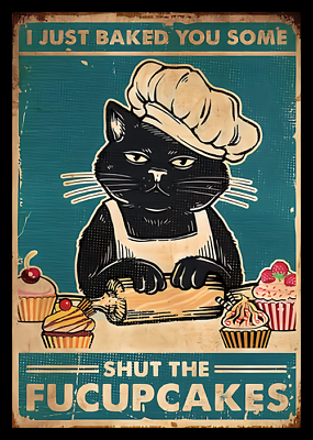 #ad I Just Baked You Some Shut The Fucupcakes Baker Black Cat MAGNET $4.73
