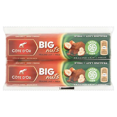 #ad Côte D Or Belgian Chocolate Big Nuts Praline Milk 2 Pcs 52 Oz 150 Gr $29.26