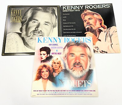 #ad KENNY ROGERS Lot of 3 Vinyl LP Records Greatest Hits Duets We#x27;ve Got Tonight $9.99