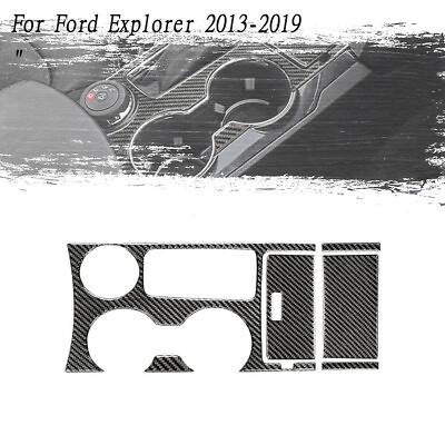 #ad New 6Pcs Carbon Fiber Gear Shift Box Panel Cover Trim For Ford Explorer 15 19 $42.49