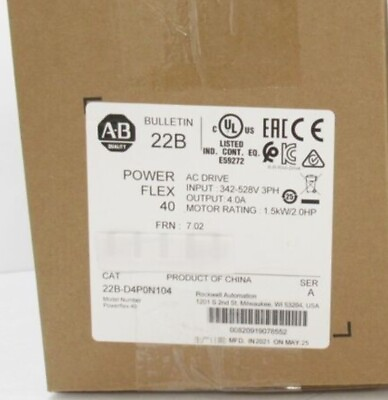 #ad New Genuine New In Box 22B D4P0N104 Allen Bradley PowerFlex 40 AC Drive $520.00