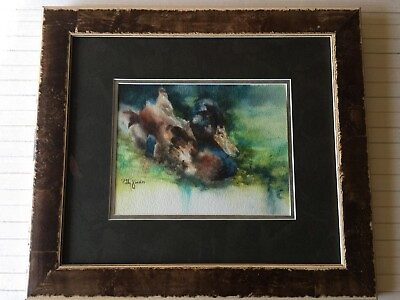 #ad Patty Jacobs Duck Original Watercolor Signed Framed 11quot; x 8quot; Image $129.99