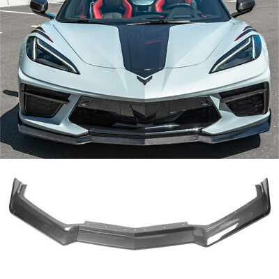 #ad Carbon Fiber Print Front Bumper 5VM Style Fits for 2020 23 Corvette C8 Splitter $124.00