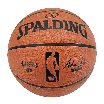 #ad Spalding Adam Silver NBA Game Replica Game Ball Silver Series Basketball 29.5quot; $28.99