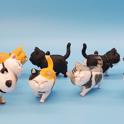 #ad 9 Pcs Cat Figure Miniature Mini Cat Figurines Kitty Toy Set Adorable Tom Kitties $12.25