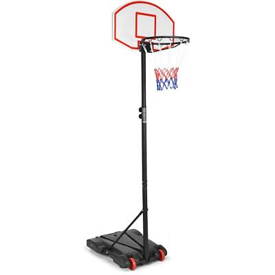 #ad Costway Basketball Hoop System H83.8quot; x W21.6quot; x L29.1quot; Adjustable W Wheels $85.04