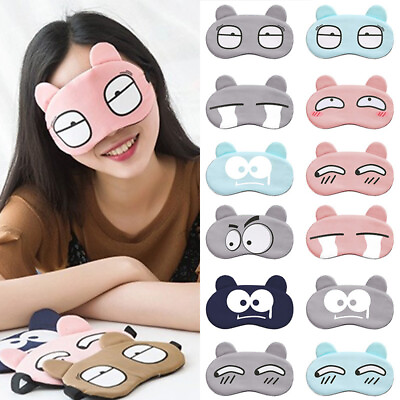 #ad Cartoon Eye Mask Travel Aid Blindfold Masks Soft Sleep Shade Mens Ladies Kids☆ $2.21