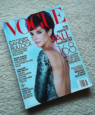 #ad Vogue magazine featuring Sandra Bullock read once stored used flaws October 2013 $14.33