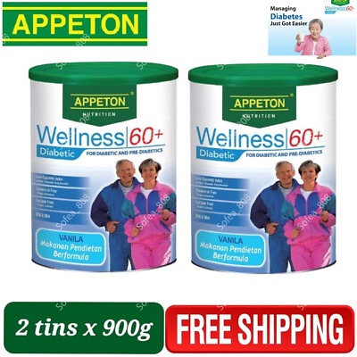 #ad X2 Appeton Wellness 60 Diabetic Vanilla 900g Diabetics amp; Pre diabetics Senior $168.88