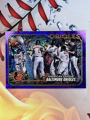 #ad 2024 Topps Series 1 Purple Foil 799 AL Baltimore Orioles Team Card $3.99