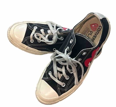 #ad Used Converse Chuck Low x Comme des Garcons Play Black Size 8 Mens amp; 10 Woman’s $60.00