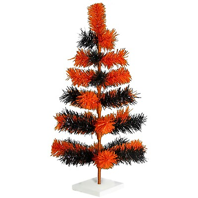 #ad 24#x27;#x27; Halloween Christmas Tree Tinsel Feather Style Holiday Tree 2FT Table Top $39.99