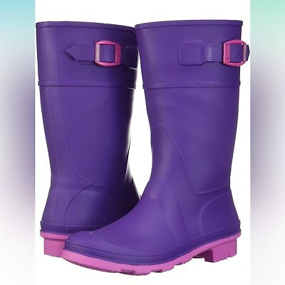 #ad Kamik Unisex Kids Rain Boots 9 purple Rubber Muck Mud Trench Bog Shoes $15.00