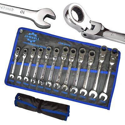 #ad Flex Head Ratcheting Wrench Set 12 pcs Metric 8 19mm Cr V Combination Wren... $60.75
