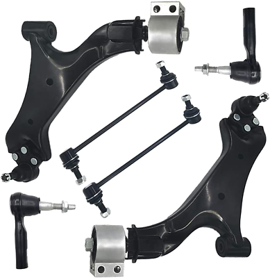 #ad 6 Pcs Suspension Kit Lower Control Arms with Ball Joint Sway Bar Links Tie Rods $155.99