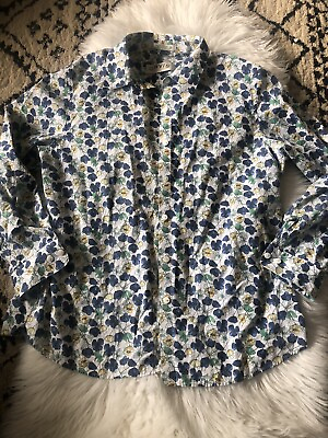 #ad Orvis Women Button Down Shirt Wrinkle Resistant Floral Cuffed Y2K Size 16. G8 $22.99