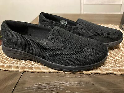 #ad Sketchers Womens Black Size 11 Air Cooled Memory Foam Relaxed Fit Slip On Shoes $34.99