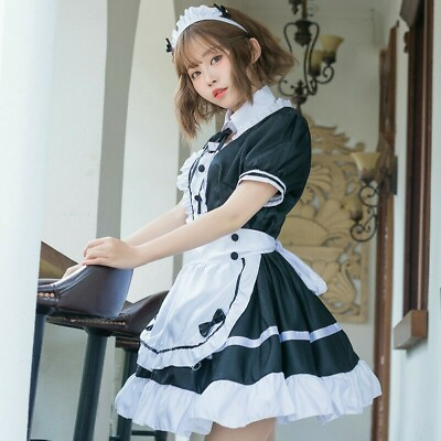 #ad Lady French Maid Fancy Dresses Costume Outfit Waitress Uniform Plus Size Cosplay $37.33