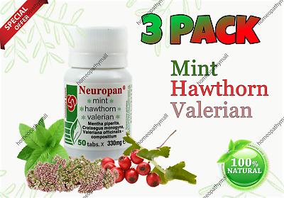 #ad 3 pack Valerian Hawthorn Mint Tablets Natural Sleep Aid Anti Stress Anxiety $15.89
