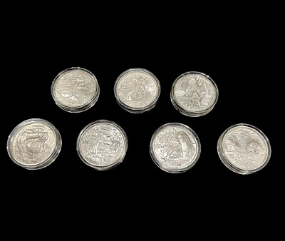 #ad AARRGGGHHHH 2 oz Silver Privateer Rounds Ultra High Relief Complete Set of 7 $925.00