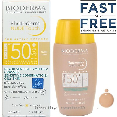 #ad Bioderma Photoderm Nude Touch Sunscreen Light Tinted SPF50 40ml 1.33oz Exp 2026 $24.95
