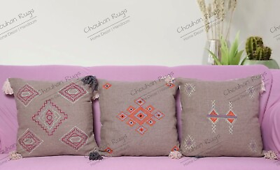#ad 3 Sets Of Cotton Linen Cushion Cover Pillow case Home Decor45x45cm Cushion Cover $77.69