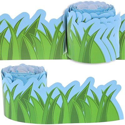 #ad 12 Pack Grass Bulletin Board Trim Strips Spring Classroom Decor 3 in x 36 ft $10.79