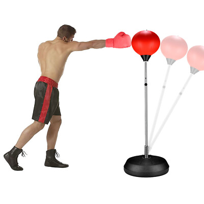 #ad Reflex Boxing Bag w Stand Adjustable Freestanding Speed Training Ball w Glove $40.99