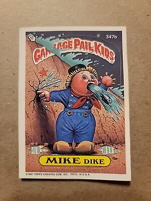 #ad 1987 TOPPS GARBAGE PAIL KIDS MIKE DIKE # 347b TRADING CARD Sticker $1.46