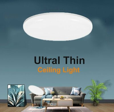 #ad 24W Round LED Ceiling Down Light Panel Flush Mount Kitchen Bedroom Fixture Lamp $8.99