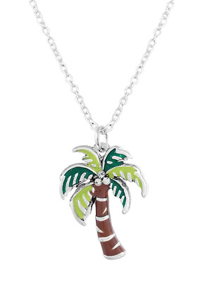 #ad Tropical Theme 3D Palm Tree Pendant Necklace for Women $17.95
