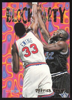 #ad 1995 96 NBA Hoops Block Party Patrick Ewing with Shaq #9 $1.59