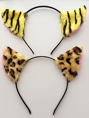 #ad Women Girl kid Fluffy Fancy Kitty leopard Costume Ear Party Hair head band Prop AU $8.50