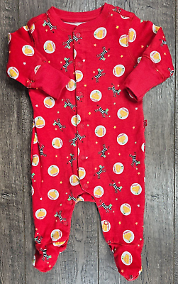 #ad Baby Boy Clothes Oshkosh 0 3 Month Red Circus Zebra Footed Outfit $15.99