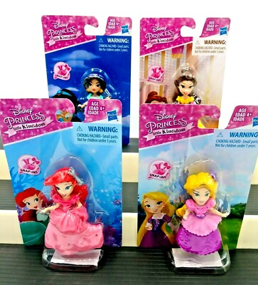 #ad Set of 4 Disney Princess Little Kingdom Snap Ins Belle Jasmine Ariel Rapunzel $22.94
